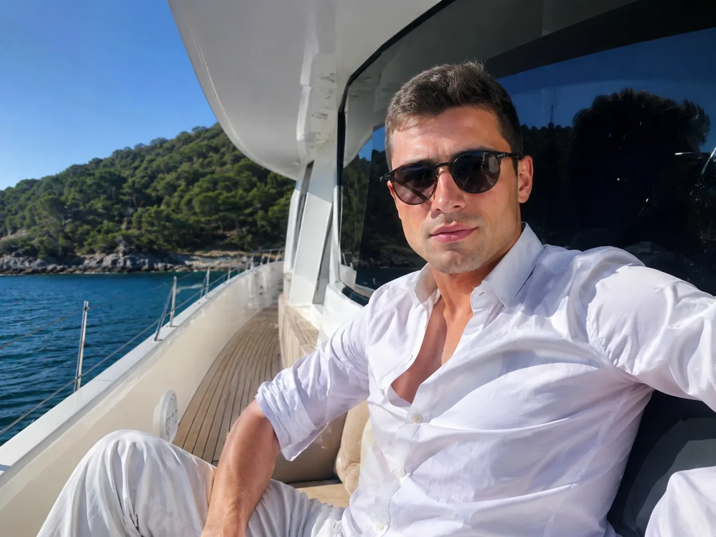 Stylized portrait illustrating an AI-generated profile image review